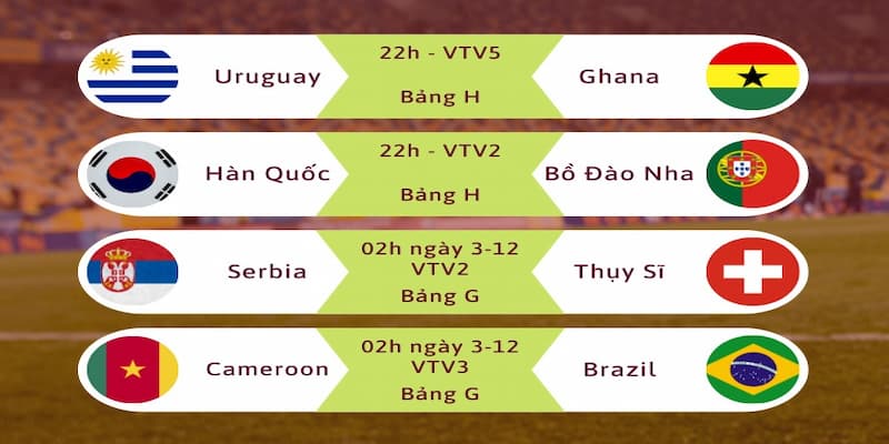 Lịch bóng đá theo giờ Việt Nam